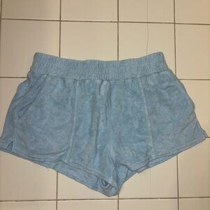 Women's Light Blue Terry Cloth Shorts